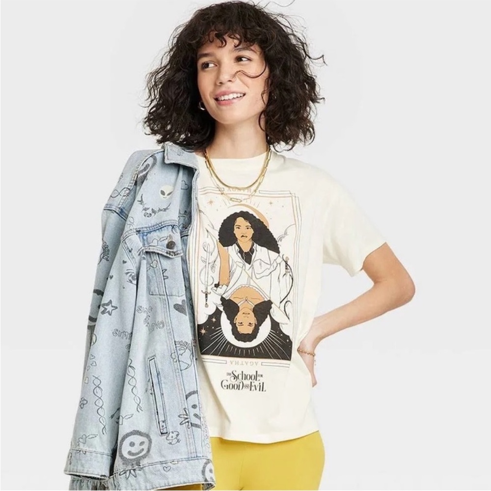 Netflix The School For Good And Evil Agatha Tarot Card Short Sleeve T-Shirt
